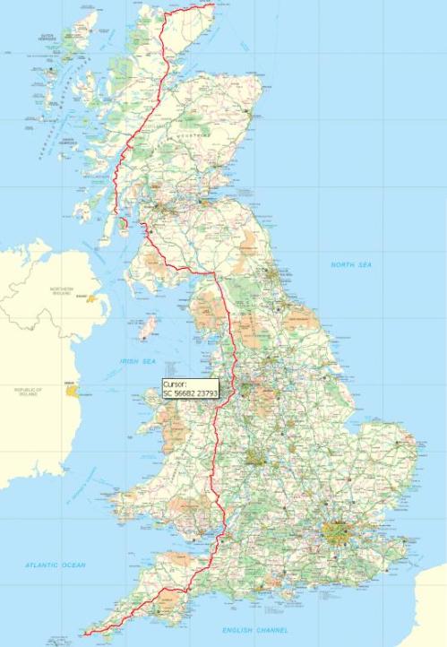 Our End to end LEJOG route map